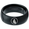 thumbnail image 2 of Tungsten Bird Watching World Aves Chordata Animal Band Ring 8mm Men Women Comfort Fit Black Dome Polished, 2 of 4