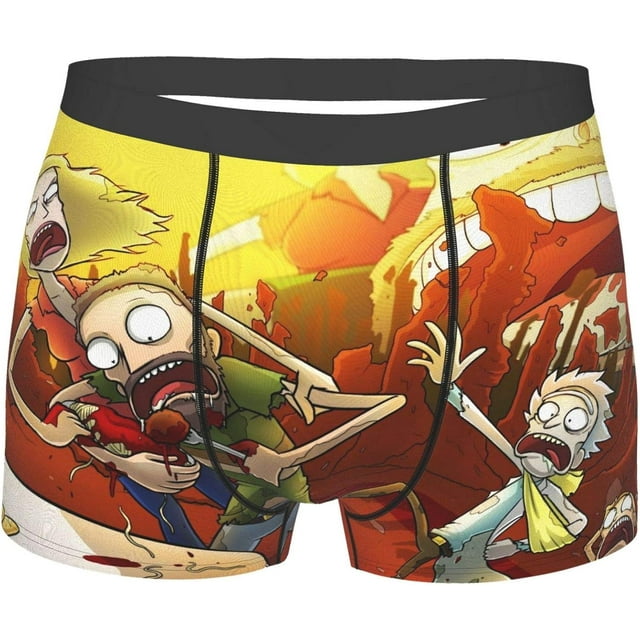 Rick Morty Men Boxer Briefs Breathable Novelty Underpants Athletic Quick Dry Knickers for Boy