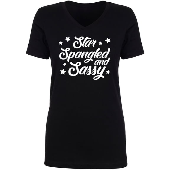 Star Spangled And Sassy Womens V-Neck T-Shirt