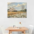thumbnail image 2 of ERAPDAUR Barn Wall Art Decor: Rustic Farmhouse Wooden Picture Country Windmill Meadow Landscape Painting Blue Sky and Wild Flowers Prints Artwork for Bedroom Kitchen 20x16in, 2 of 6