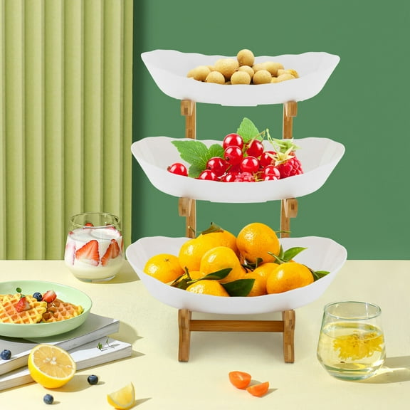 3-Tier Serving Bowls with Stand, Snack Dessert Cake Tray Plate Rack for Wedding