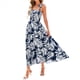 thumbnail image 2 of Vestido Maxi Bohemio de Verano para Mujer, Sin Mangas, Fruncido, con Tirantes Finos, Corte en A, Fluido, para Playa, Azul Oscuro, L, 2 of 8
