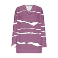 thumbnail image 5 of TKLPEHG Tops for Women Dressy Casual Long Sleeve Pleated Collar Tunic Shirts Striped Print Graphic Tee Fashion Fall Clothes (Purple,XL), 5 of 5
