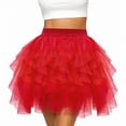 thumbnail image 5 of AUNVITO Women's High Waist Layered Tutu-Style Skirt Puffy Ruffle Mesh Spring Summer Casual Party, 5 of 5