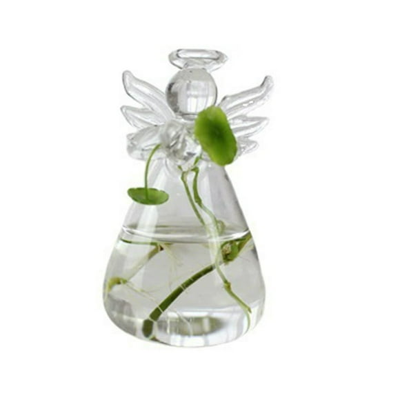FeiraDeVaidade Transparent Angel Vase  Crystal Glass Vase  Flower Arrangement Vessel  Household Decoration