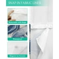 thumbnail image 3 of No Hook Shower Curtains with Snap in Liner, Blue White Marble Waterproof Fabric Shower Curtain, Nature Stone Abstract Double Layers & See-Through Top Window Bathroom Curtains 36''x72'', 3 of 6