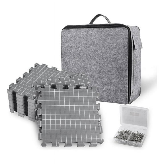 Blocking Mats for Knitting & Crochet Project, Blocking Boards with Grids for Needlepoint or Crochet,Knitting Mats Grey
