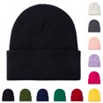 thumbnail image 4 of Xfvqtps Mens and Womens Beanie Knit Cuffed Solid Color Simplicity Silk Lining Stretch Windproof Coldproof Warm Outdoor Fall Winter Soft Skull Cap Army Green, 4 of 8