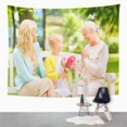 thumbnail image 2 of ZEALGNED Family Holidays and People Happy Smiling Granddaughter Giving Flowers to Her Wall Art Hanging Tapestry Home Decor for Living Room Bedroom Dorm 60x80 inch, 2 of 2