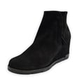 thumbnail image 3 of Eric Michael Margot Black Suede Fashion Zipper Wedge Rounded Toe Ankle Booties (black, 11.5-12), 3 of 3
