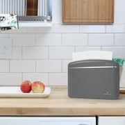 Countertop Multifold Hand Paper Towel Dispenser by Oasis Creations, Single Sheet Dispensing – Glossy Gray