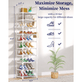 thumbnail image 2 of Kitsure Tall Shoe Rack - 10-Tier Shoe Organizer with Removable Shelves, Space-Saving Shoe Rack for Closet, Entrance, Bedroom, 16.9" x 11.5" x 68.0", White, 2 of 4