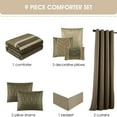 thumbnail image 4 of Nanshing Trinity 9 Piece Modern Geometric Comforter Set, Taupe, Queen, 4 of 4