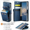 thumbnail image 2 of Decase Premium Shock-Absorbent PU Leather + TPU Flip Detachable Wallet Case with Kickstand for Samsung Galaxy Z Fold 6,Anti-Scratch PU Leather Phone Cover with Credit Card Slots,Blue, 2 of 6