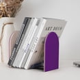 thumbnail image 6 of Picia Purple Pattern Wood Bookends for Shelves,Non-slip Bookends, Heavy Duty Wooden Bookend Support,1 Pair, 6 of 8