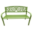 thumbnail image 1 of 50" Outdoor Metal Garden Bench Green Patio Chair Butterfly Backrest Design, 1 of 1