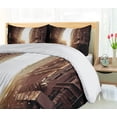 thumbnail image 5 of Ambesonne Cityscape Duvet Cover Sets, Early Morning Manhattan, 2-King, Umber Cream, 5 of 7