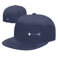 thumbnail image 4 of DouZhe Flat Brim Cap Snapback Hat, Simplicity Heart Arrow Prints Adjustable Blue Adult Baseball Cap, 4 of 6