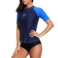 thumbnail image 5 of Beautyin Women's Rash Guards Sports Top Shorts Sleeves Patchwork Athletic Shirt, 5 of 6