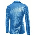 thumbnail image 4 of Miluxas Mens Shiny Sequin Blazer One Button Suit Jacket Shawl Lapel Tuxedo Party Dinner Prom, 4 of 4