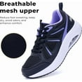 thumbnail image 6 of JOYFON Arch Support Womens Walking Shoes Orthotic Athletic Sneakers for Plantar Fasciitis Foot Pain Relief Tennis Shoes BlackPurple Size 8, 6 of 7