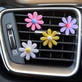 thumbnail image 1 of Abastado 4 piezas de encanto de coche hermosas flores de margarita clips de ventilación de coche ambientador lindo automotriz interior adornos accesorios, 1 of 7