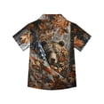 thumbnail image 6 of Binienty Patriotic Brown Bear Hunting Camo Boys Button Up Short Sleeve Shirt Soft Boys Cuban Collar Beach Shirt Breathable Trendy Button Up Top Comfortable Youth Summer Outfits, 6 of 7