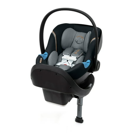 Cybex Aton M Portable Newborn Infant Baby Car Seat & SafeLock Base, Pepper