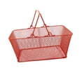thumbnail image 3 of HILABEE Panier d'Achats Robuste Panier de Transport de Supermarché pour Bar Magasin de Détail Épicerie Rouge, 3 of 9