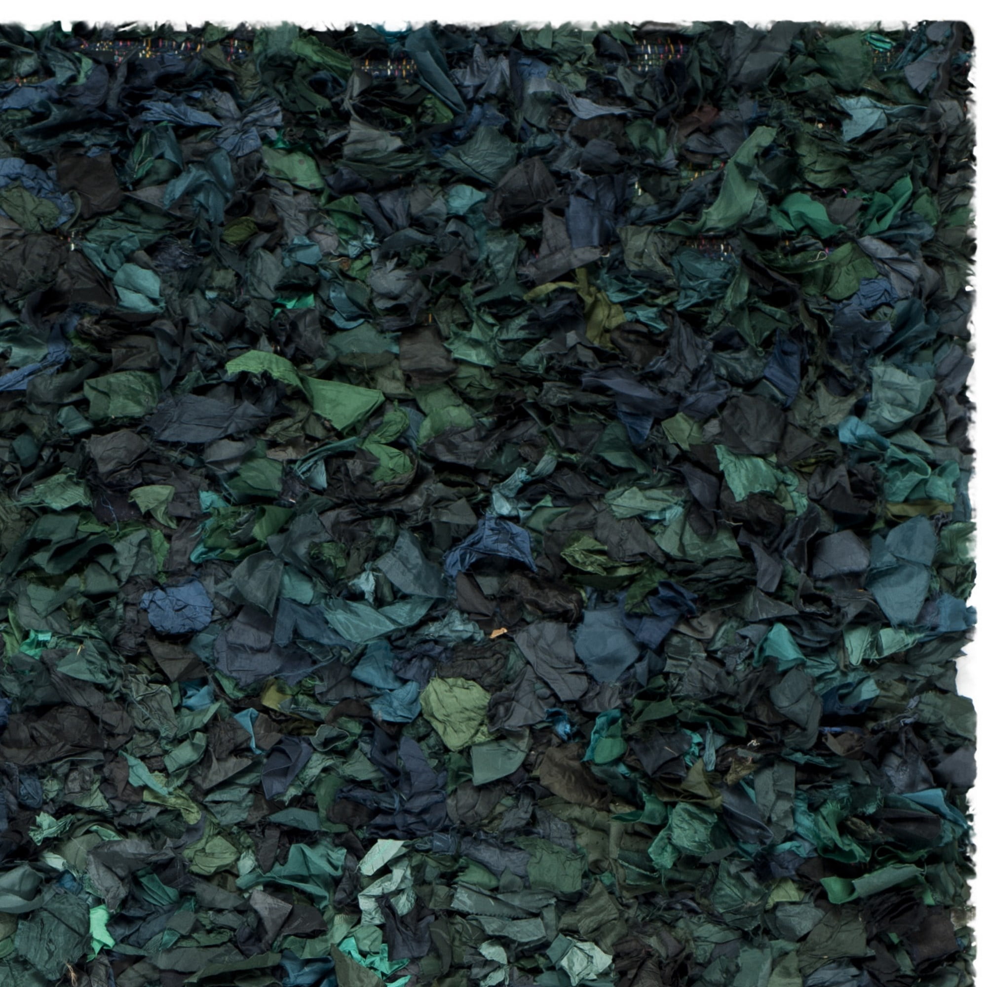 SAFAVIEH Rio Cassandra Confetti Polyester Shag Area Rug, Green/Multi, 6' x 9'