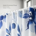thumbnail image 4 of Dark Blue Flowers Shower Curtain, Nature Wildflowers Shower Curtain, Washable Fabric Polyester Shower Curtain Set for Bathroom Decor with 12 Hooks, 72" x 72", 4 of 6