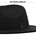 thumbnail image 2 of Sombrero ranchero retro YONGSHENG con ala ancha Fieltro negro, 2 of 3