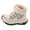 Beige, variant on Kids Winter Hiking Snow Boots Boys Girls Hook and Loop Platform Antislip Outdoor Cold Weather Ankle Booties 1 Big Kid Black