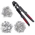 thumbnail image 1 of SPEEDWOX 10 Inches Crimping Pliers with 180 Pcs Aluminum Double Barrel Ferrule Crimping Loop Sleeves Wire Rope Crimping Tool with Ergonomic Handle up to 2.2mm, 1 of 1