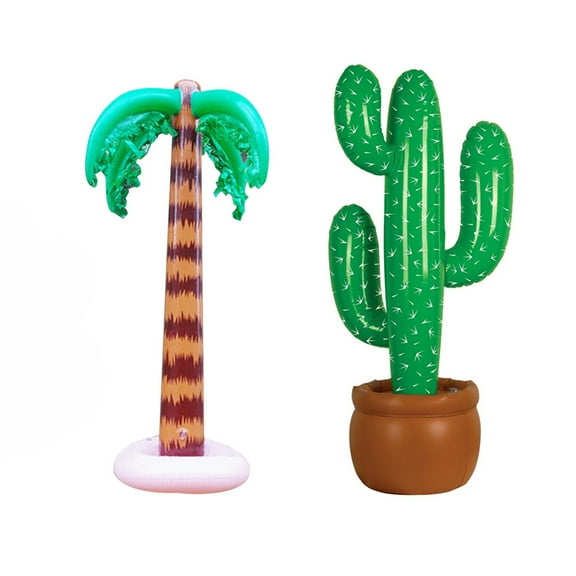 HINTRMENT Hawaii Inflatable Decorations Inflatable Coconut Tree 2Pcs for Beach Party