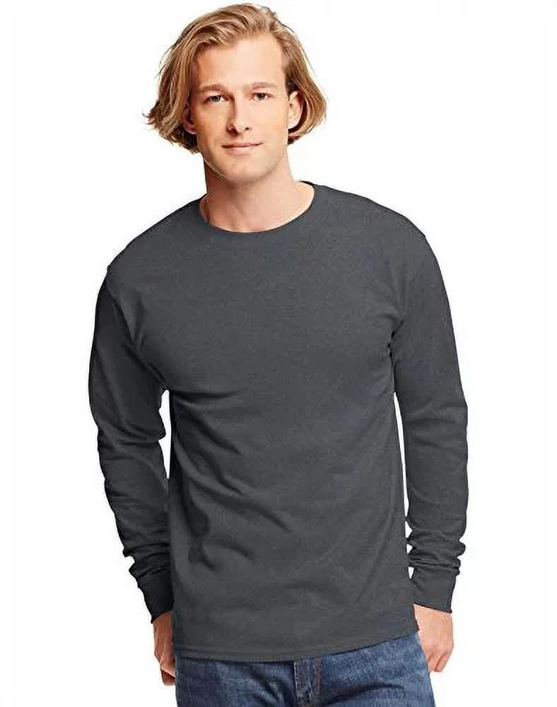 Hanes Mens Tagless Cotton Crew Neck Long-Sleeve Tshirt - Walmart.com