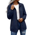 thumbnail image 2 of YVNAURA Women UPF 50+ Lightweight Running Windbreaker Jacket Breathable Windproof Water Resistant Hooded Full Zip Quick Dry Packable Outdoor Coat for Women Travel Daily, Navy,M, 2 of 9