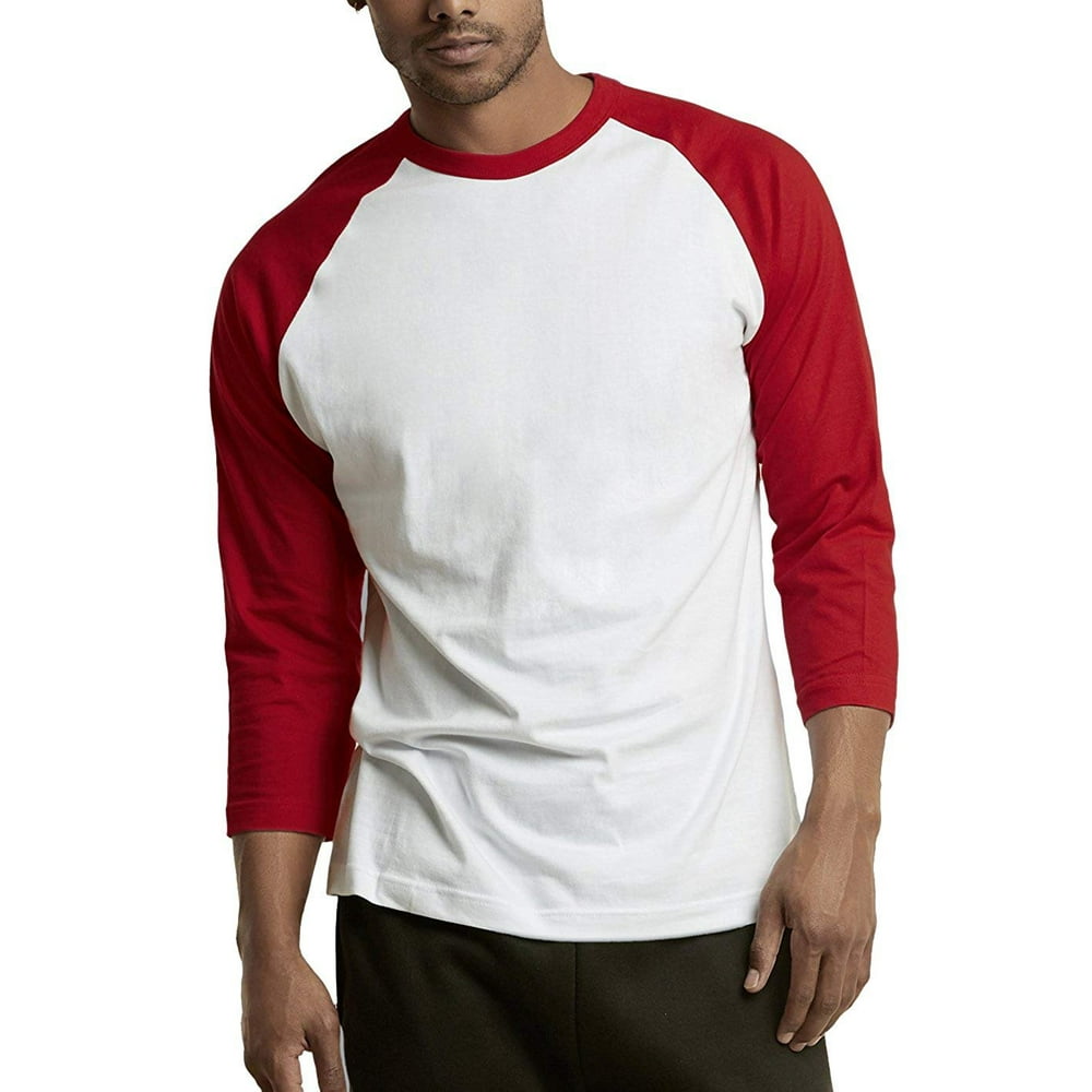 DailyWear DailyWear Mens Casual 3/4 Sleeve Plain Baseball Cotton T