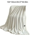 thumbnail image 3 of Steadline 100x70cm Fleece Throw Blanket for Couch Soft Warm Solid Color Polyester Decorative Striped Blanket for Living Room Bedroom Camping Travel All Season Home Decor, 3 of 6