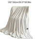 thumbnail image 3 of Manta de Forro Polar Suave y Acogedora de 150 X 100 Cm para Sofá | Color Crema Liso | Manta Decorativa a Rayas, Ideal para Regalar | Material de Poliéster Blanco | 1 Unidad | Tamaño: 150 X 100 Cm | L, 3 of 6