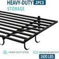 thumbnail image 2 of Ataucjin 2-Pack Garage Shelves,Heavy Duty Wall Mounted Storage Rack, Industrial Strength Storage Capacity Metal Shelving Unit with Hooks, Floating Shelves for Garage/Utility Room, 2 of 7