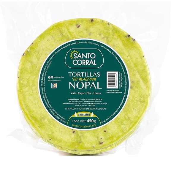 Tortilla Santo Corral con nopal, chia, linaza y ajonjolí 450 g
