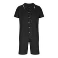 thumbnail image 4 of VBTAPA Mens Beach Outfits 2 Piece Sets Solid Textured Cuban Shirt and Shorts Set Summer Casual Lounge Sets Yoga Tracksuit Set Black XXL, 4 of 7
