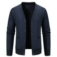 thumbnail image 3 of hotojiny Men's Cardigan Sweater Soft Warm Cable Knit V Neck Button up Sweaters Casual Long Sleeve Knit Coat with Pockets, 3 of 4