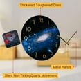 thumbnail image 2 of Reloj de pared negro de 12 pulgadas, redondo, silencioso, sin tictac, de cuarzo, funciona con pilas, relojes de pared de cristal, patrón de cielo nocturno decorativo, 2 of 5
