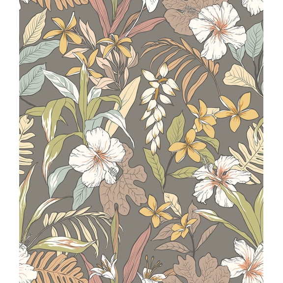 Hoopla Walls Oasis Mink and Sage Peel and Stick Wallpaper