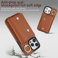 thumbnail image 6 of Allytechgroup Wallet Case for Apple iPhone 12 Mini, RFID Blocking Crossbody Shoulder Strap Hand Wrist Cards Holder Ring Stand Bumper Drop Protection Phone Case for Girls Women, Brown, 6 of 9