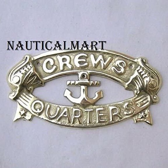 NauticalMart Brass Door Sign Crews Quarter