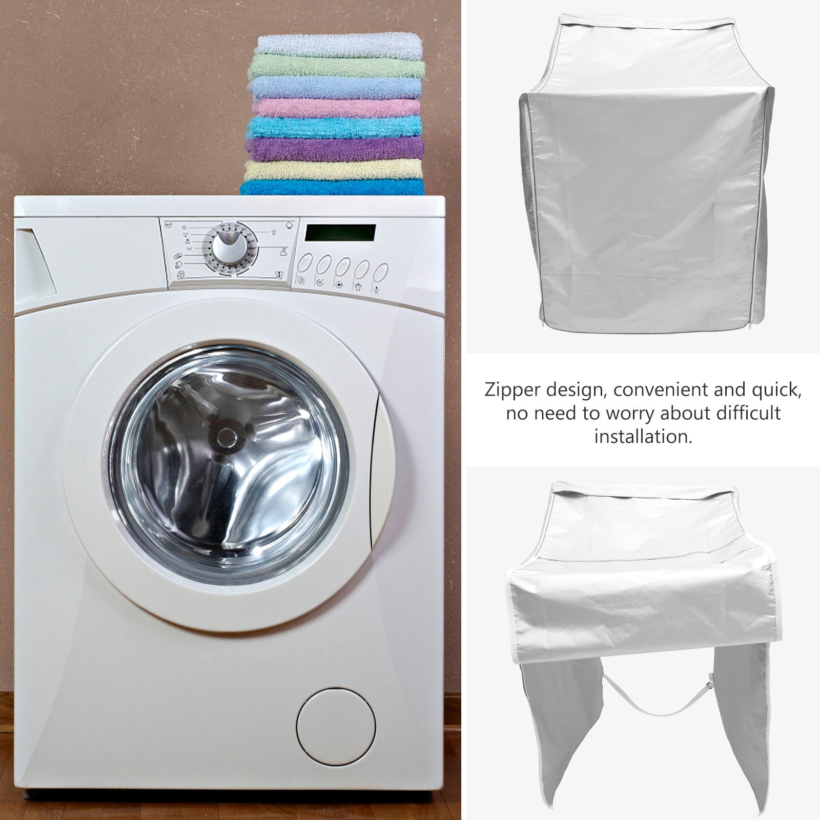 CIMAXIC Drying Machine Cover Rectangular 420D Double-Sided Silver Coated 1Pack 43x29x28in