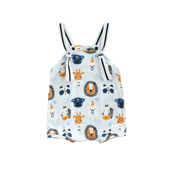 aturustex Newborn Infant Boy Girl Summer Romper Avocado Doughnut Animal Dinosaur Pattern Sleeveless Strap Jumpsuits Overall
